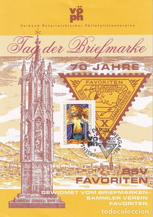 Sellos: Austria 1999 - D&iacute;a del sello BSV Favoriten 70 Aniversario Asociaci&oacute;n Coleccionistas Sellos Favoriten