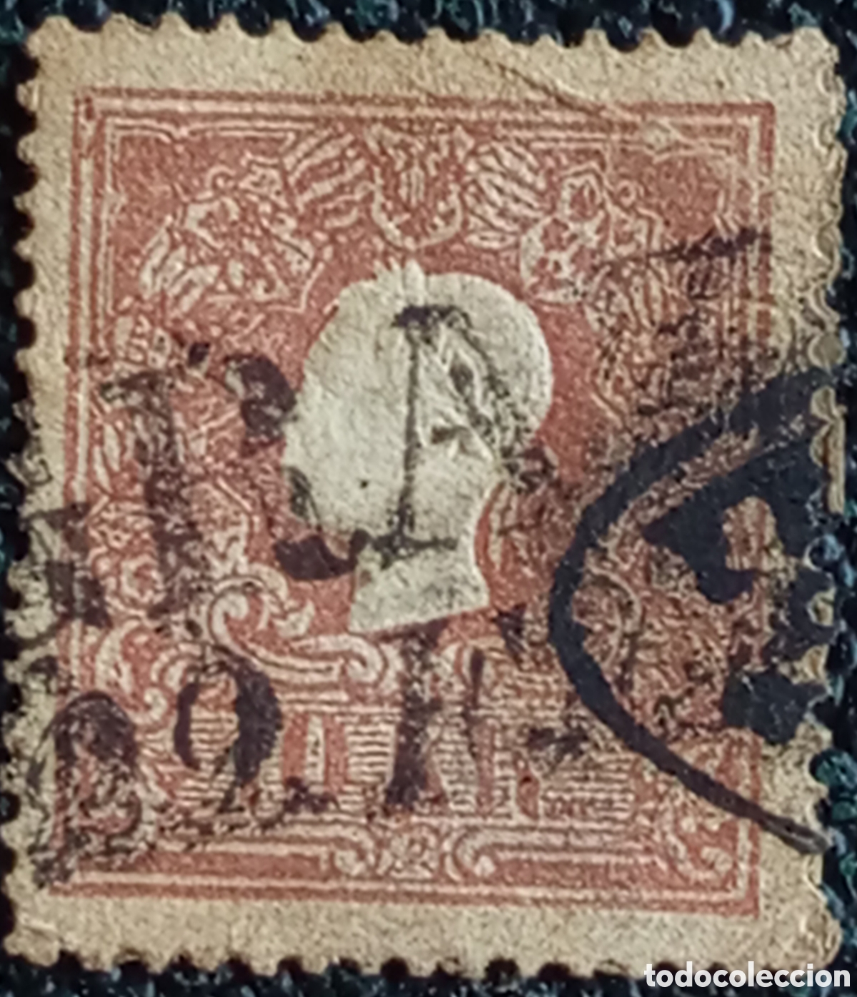 Sellos: AUSTRIA SCOTT 10 USADO F/VF - 1858 10kr MARR&Oacute;N - EMISI&Oacute;N DE FRANZ JOSEF