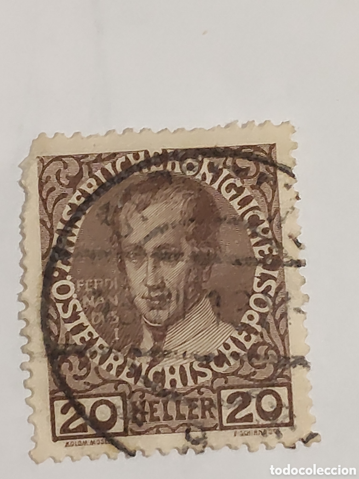 Sellos: Sello de Austria Emperador Fernando l a&ntilde;o 1913 usado