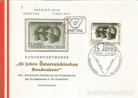 Sellos: FDC AUSTRIA ERSTTAG 25 JHARE OSTERREICHISCHES BUNDESHEER WIEN 1980