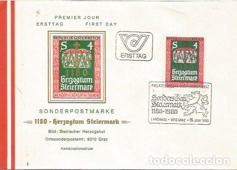 Sellos: FDC AUSTRIA ERSTTAG 1180 HERZOGTUM STEIERMARCH 1980