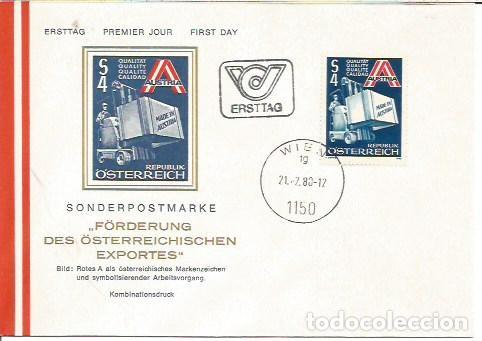 Sellos: FDC AUSTRIA ERSTTAG FORDERUNG DES OSTERREICHISCHEN EXPORTES WIEN 1980