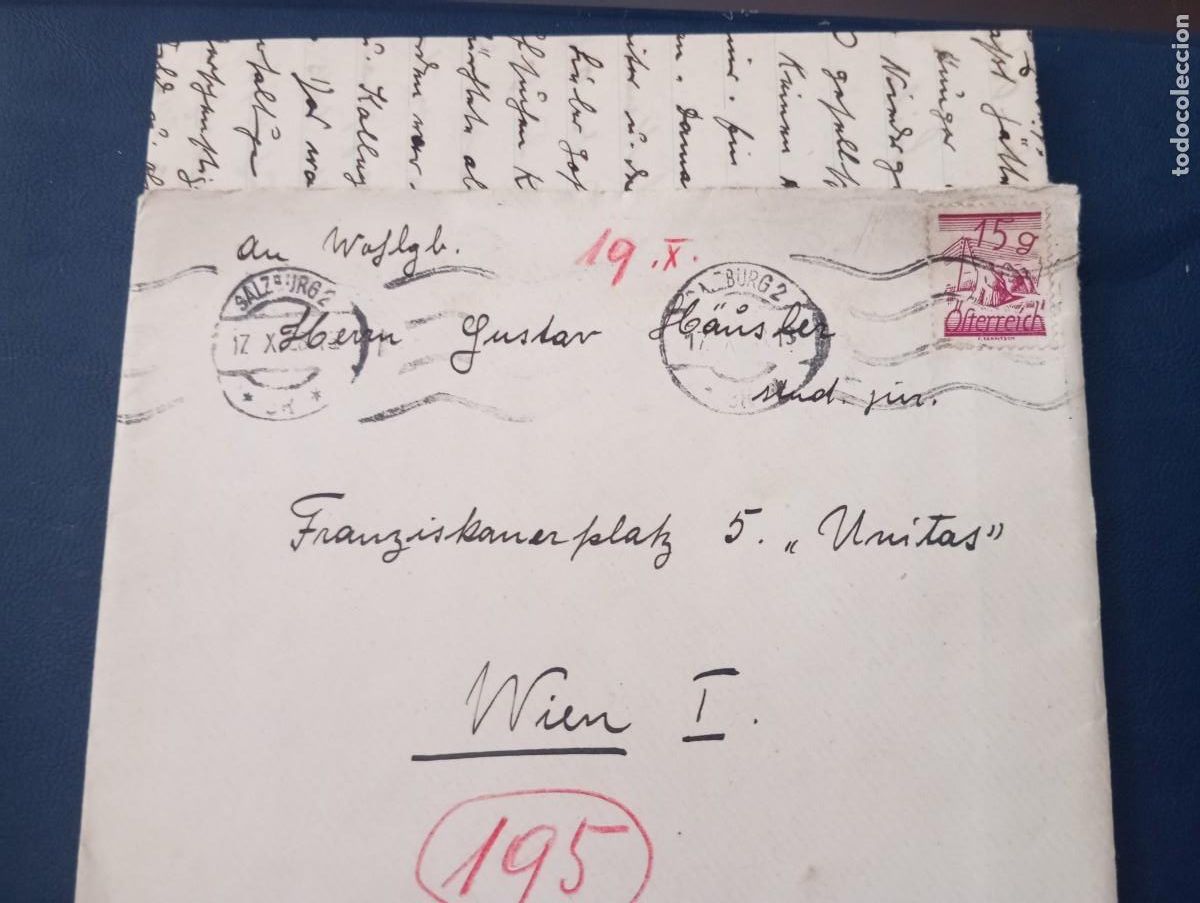 Sellos: AUSTRIA, 1928, CARTA DE SALZBURGO A VIENA