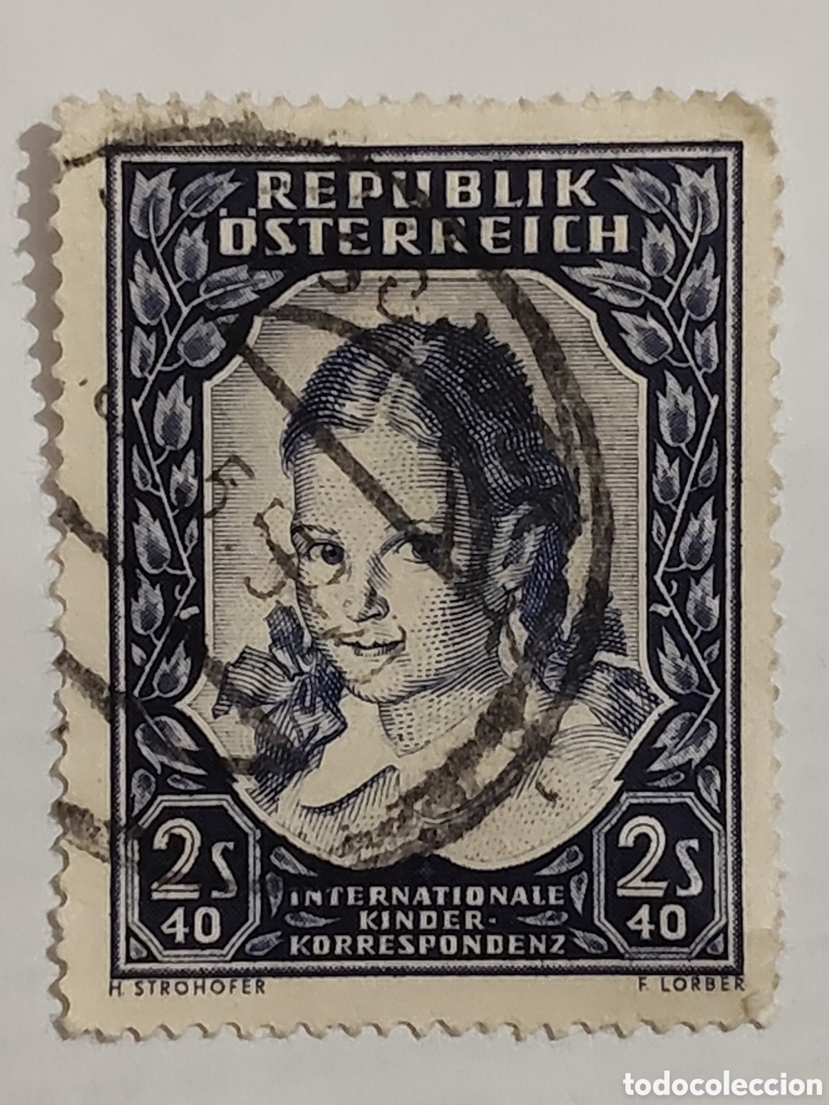 Sellos: Sello de Austria Correspondencia internacional de ni&ntilde;os 1952 usados