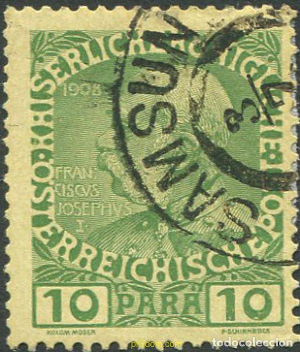 Sellos: 667403 USED LEVANTE AUSTRIACO 1908 LEVANTE AUSTRIACO