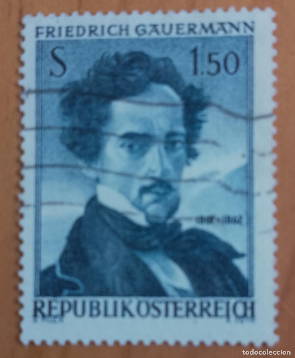 Sellos: AUSTRIA - V/F 1,50 - A&Ntilde;O 1962 - CENTENARIO DE LA MUERTE DEL PINTOR, FRIEDRICH GUERMANN