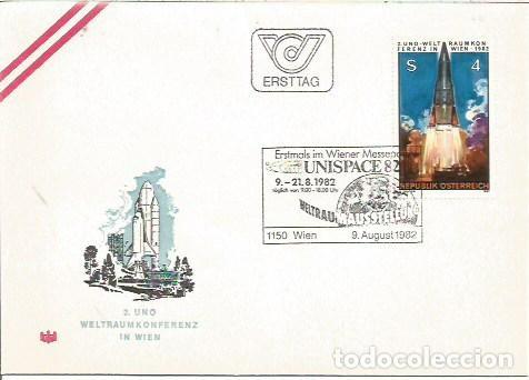 Sellos: FDC AUSTRIA ERSTTAG 2 UNO WELTRAUMKOMFERENZ IN WIEN UNISPACE 82
