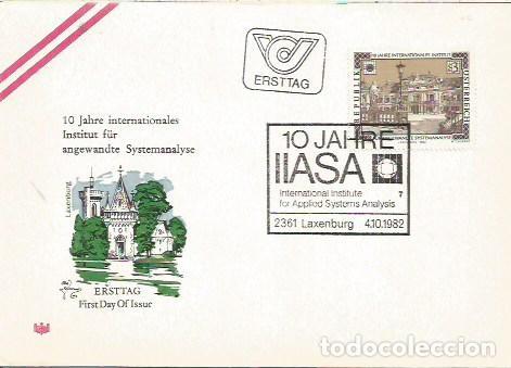 Sellos: FDC AUSTRIA ERSTTAG 10 JHARE INTERNATIONALES INSTITUT FUR NGEWA 1982
