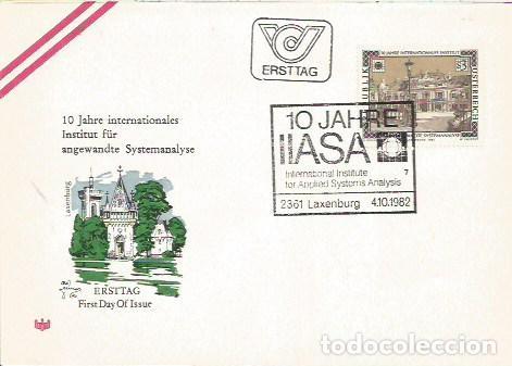 Sellos: FDC AUSTRIA ERSTTAG 10 JHARE INTERNATIONALES INSTITUT FUR NGEWA 1982