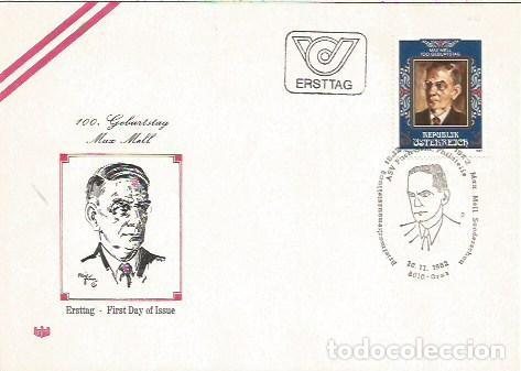 Sellos: FDC AUSTRIA ERSTTAG 100 GEBURTSTAG MAX MOLL GRAZ 1982