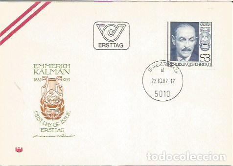 Sellos: FDC AUSTRIA ERSTTAG EMMERICH KALMAN SALZBURG 1982