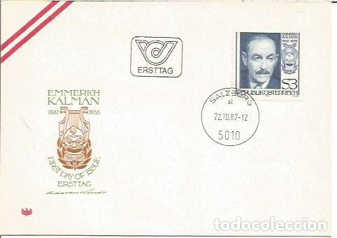 Sellos: FDC AUSTRIA ERSTTAG EMMERICH KALMAN SALZBURG 1982