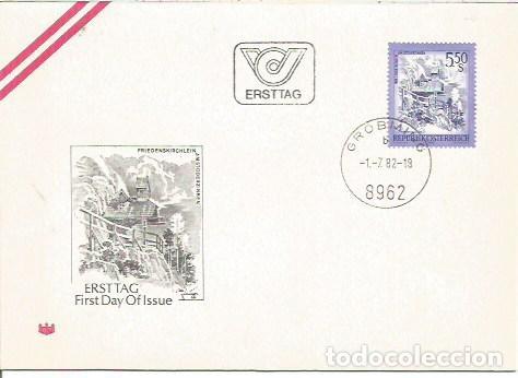 Sellos: FDC AUSTRIA ERSTTAG FRIEDENSKIRCHLEIN AMSTODERZINKER GROBMING 1982 - Foto 1