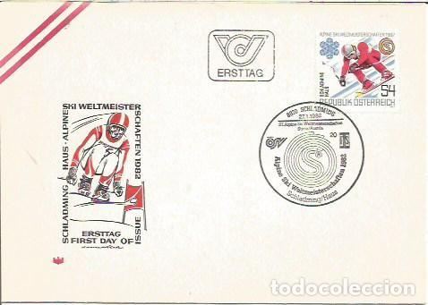 Sellos: FDC AUSTRIA ERSTTAG SCHLADMING HAUS ALPINE SKI WELTMEISTERSCHAF 1982