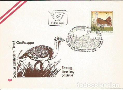 Sellos: FDC AUSTRIA ERSTTAG SCHUTZT GEFAHNRDETE TIERE GROBTRAPPE 1982