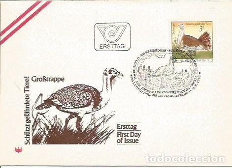 Sellos: FDC AUSTRIA ERSTTAG SCHUTZT GEFAHNRDETE TIERE GROBTRAPPE 1982