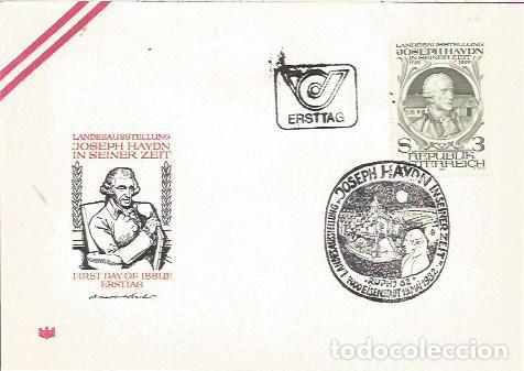 Sellos: FDC AUSTRIS ERSTTAG LANDESAUSSTELLUNG JOSEPH HAYDN IN SEINER ZEIT ROPHS 1982