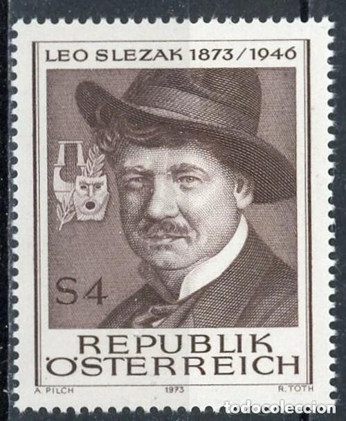 Sellos: Austria 1973 Ivert 1248 *** Centenario Nacimiento Tenor Leo Slezak - Personajes