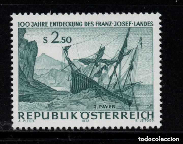 Sellos: Austria 1973 Ivert 1250 *** Centenario del Descubrimiento de la Tierra de FRANCISCO JOSE - Barcos