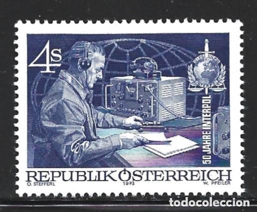 Sellos: Austria 1973 Ivert 1256 *** 50&ordm; Aniversario Organizacion Internacional Policia Criminal - Interpol