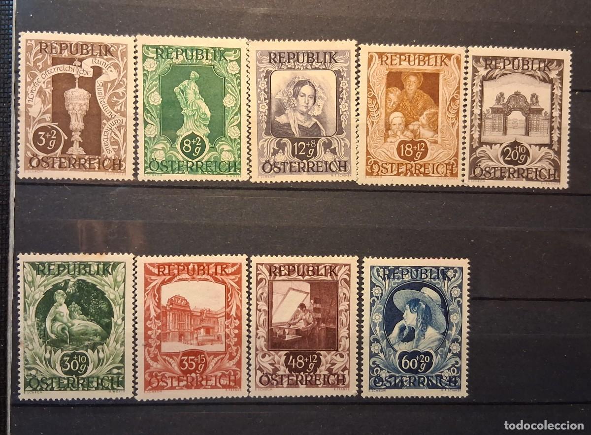 Sellos: AUSTRIA, 1947, CAT.YT. 675/684. FALTA YT.677.