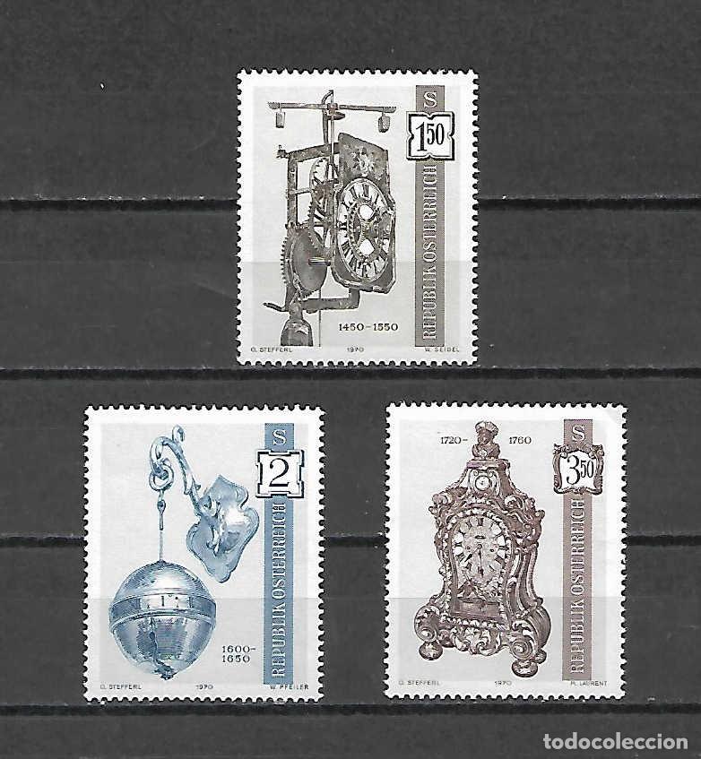 Sellos: 3 SELLOS DE RELOJES de Austria, del a&ntilde;o 1970 Yvert 2,50 &euro;