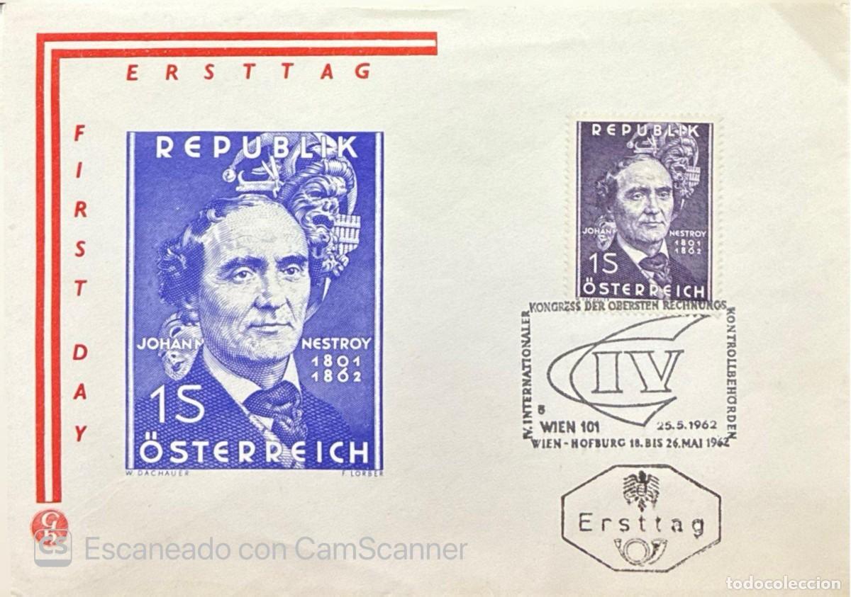 Sellos: MI) 1962, AUSTRIA, COMMEMORATIVE FIRST DAY COVER FEATURING TWO STAMPS MARKING THE CENTENARY OF JOHAN