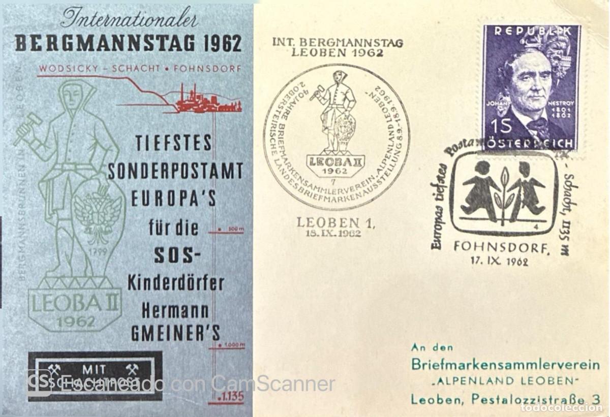 Sellos: MI) 1962, AUSTRIA: COVER SENT FROM WODSICKY TO LEOBEN, AUSTRIA, COMMEMORATING &rdquo;INTERNATIONAL MINER'S