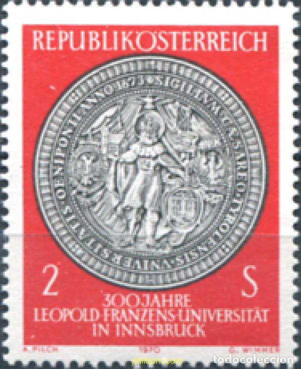 Sellos: 119870 MNH AUSTRIA 1970 300 ANIVERSARIO DE LA UNIVERSIDAD &rdquo;LEOPOLD FRANZ&rdquo; EN INNSBRUCK