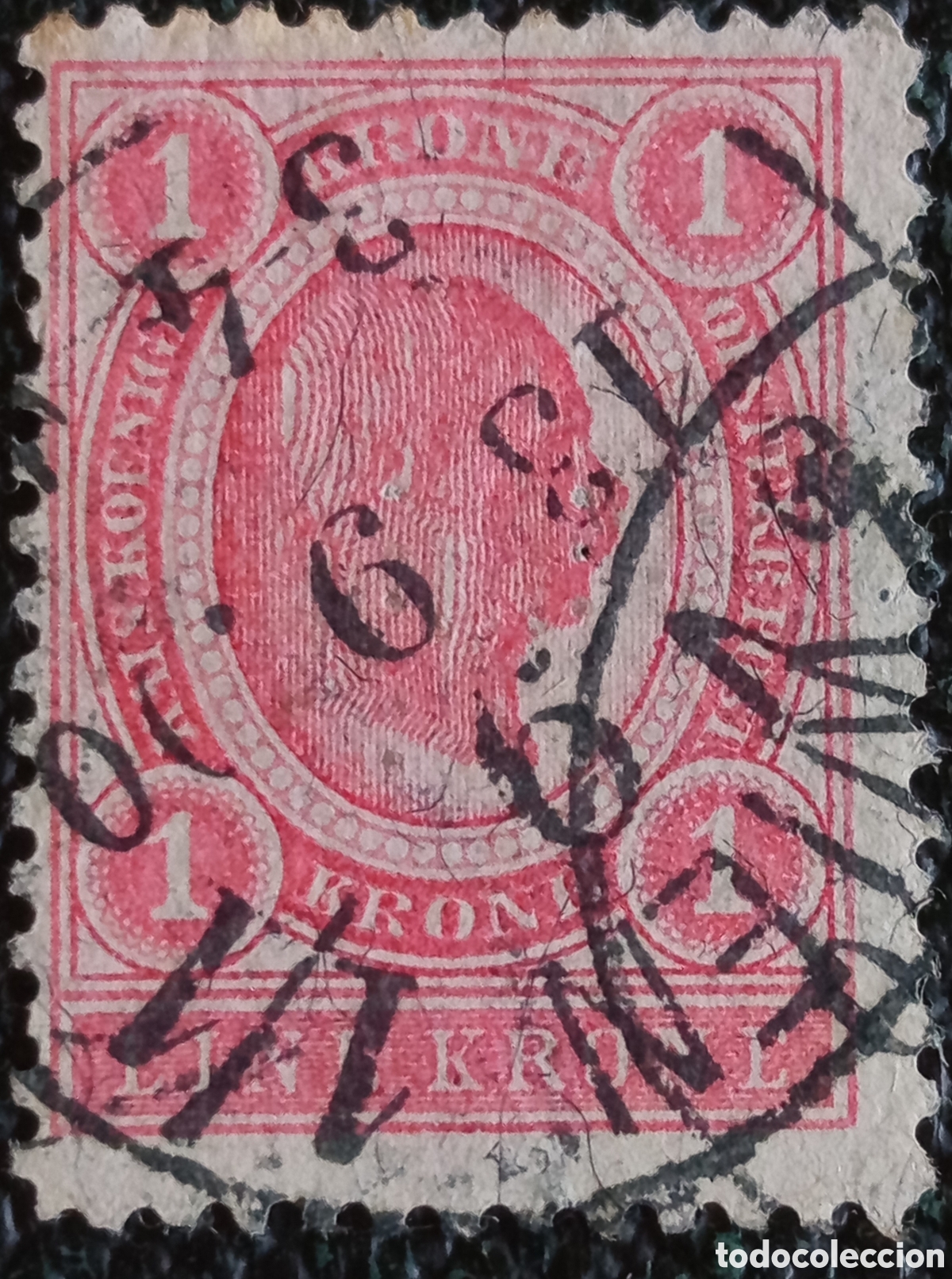 Sellos: Austria 1899 Franz Joseph 1 Krone rojo (Michel 67)