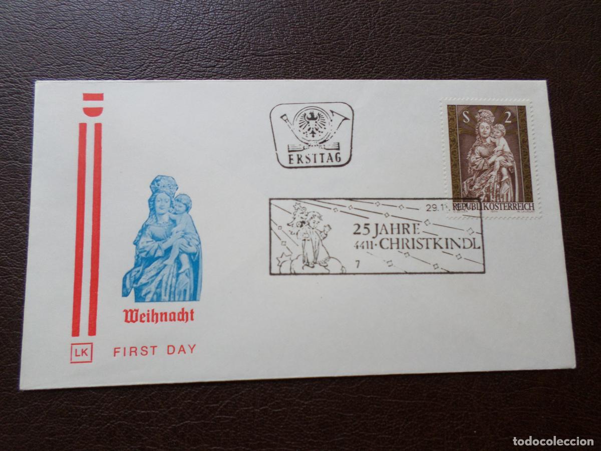 Sellos: austria, 1974, navidad, sobre primer dia de emision, Yvert 1300