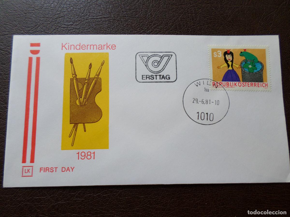 Sellos: austria, 1981, sello infantil, Yvert 1503 en sobre primer dia de emision