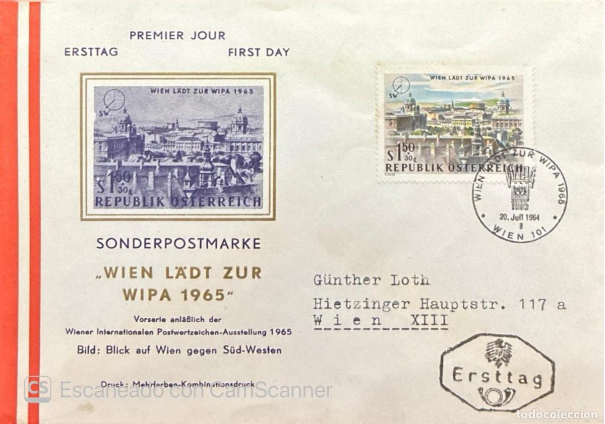 Sellos: MI) 1964 AUSTRIA, FDC, PRE-ANNOUNCEMENT SERIES (&rdquo;VORSERIE&rdquo;) FOR THE VIENNA INTERNATIONAL PHILATELIC