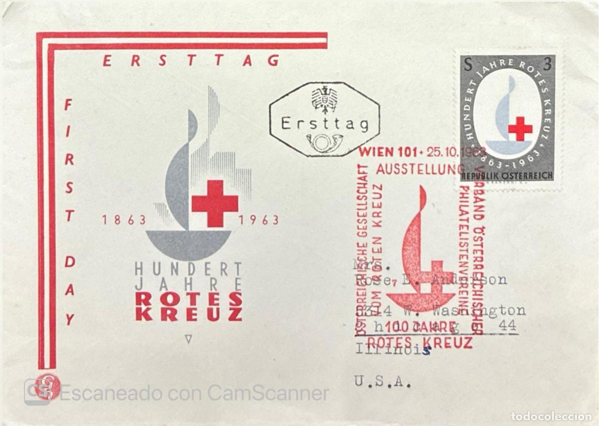 Sellos: MI) 1963 AUSTRIA FIRST DAY COVER, MAILED TO WASHINGTON, ILLINOIS, USA, COMMEMORATING THE INTERNATION