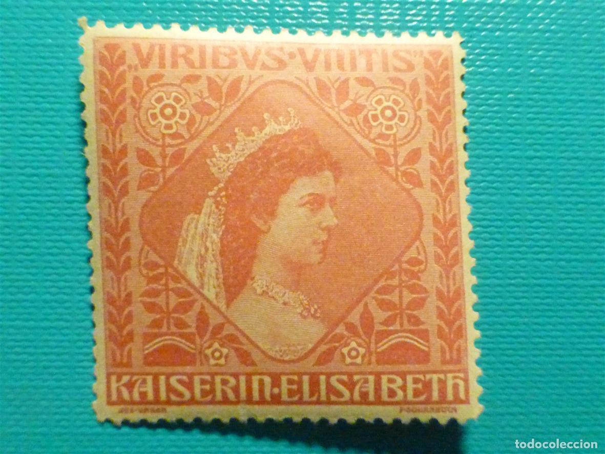 Sellos: Vi&ntilde;eta &Ouml;Sterreich, Austria - Viribus Unitis - Kaiserin Elisabeth, Conocida como Sis&iacute; - Rosa A&ntilde;o 1909
