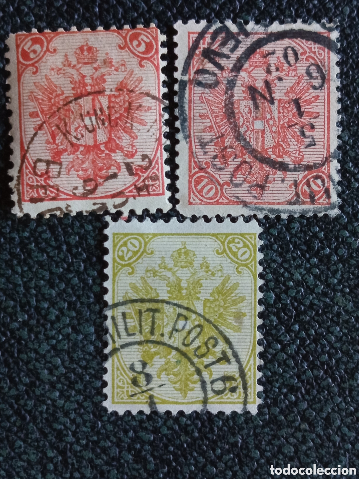 Sellos: Set 3 Sellos Bosnia Herzegovina Aguila Bicefala Scott #1 #5 #8 Michel Usados