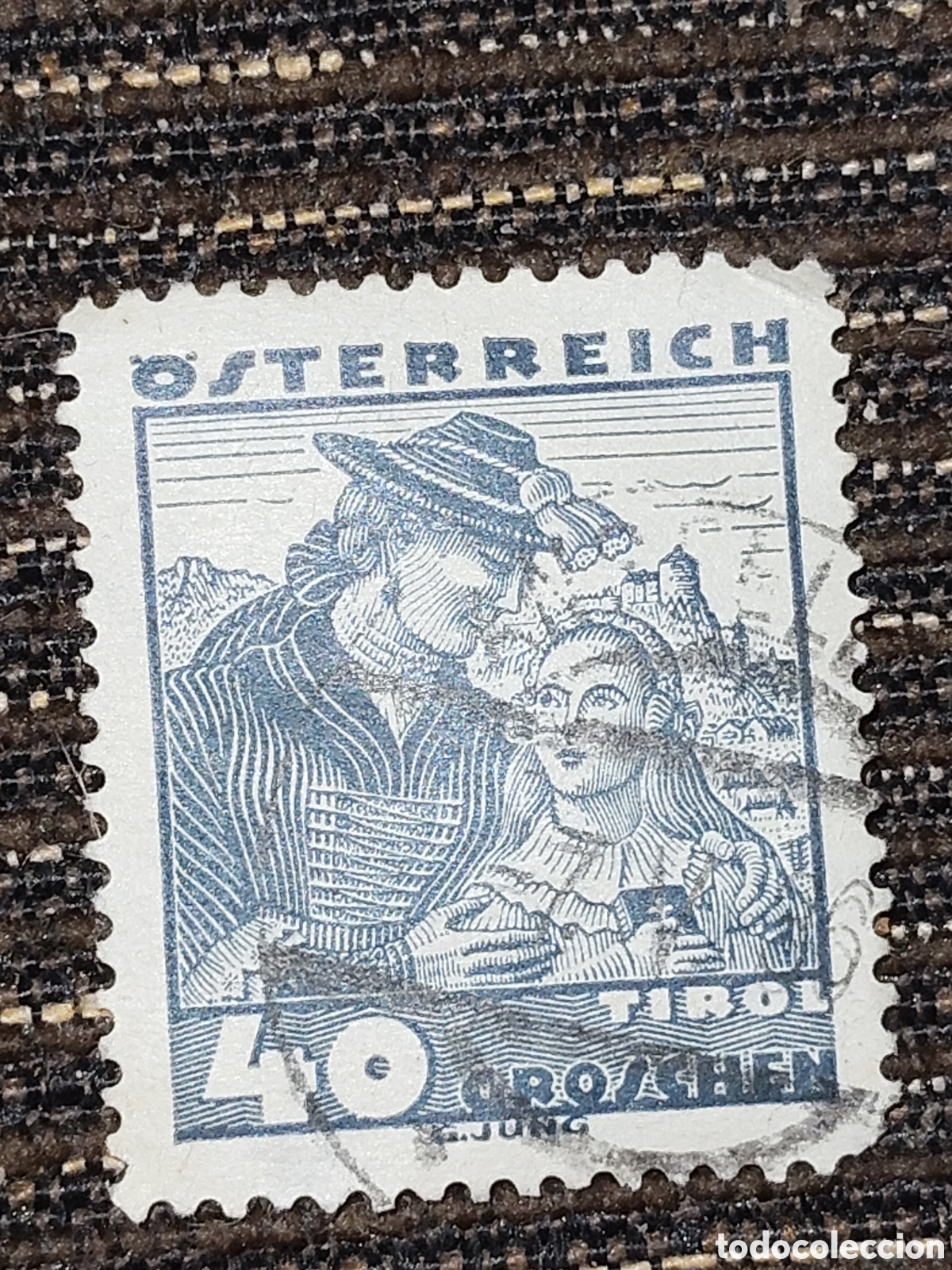 Sellos: Sello de Austria trajes t&iacute;picos regionales del Tirol concretamente del valle bajo Inn 1934