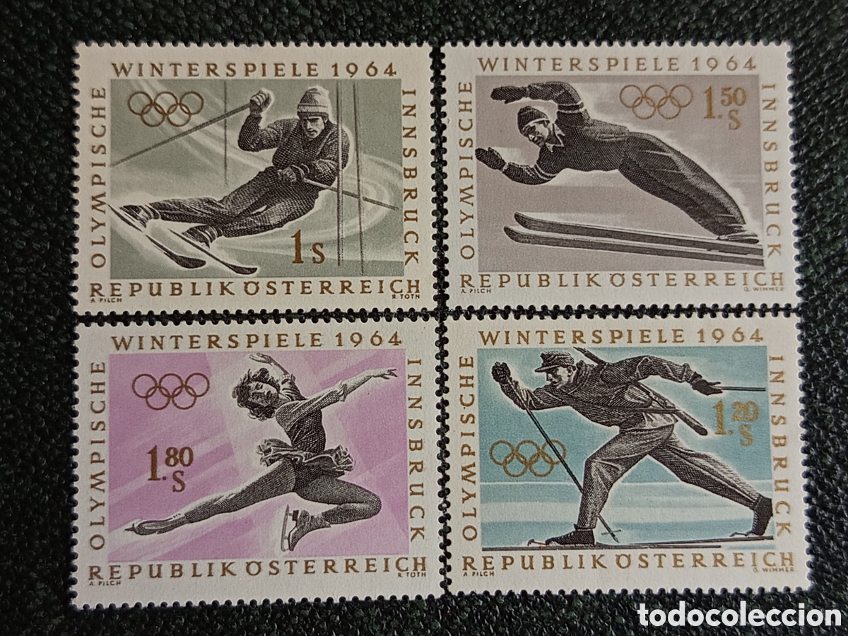 Sellos: Austria 1963 JJOO Invierno Innsbruck Set Parcial 4 Val. MNH - Michel #1142-45