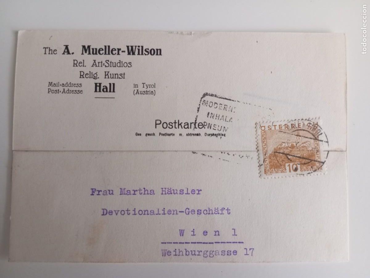 Sellos: AUSTRIA, 1931, TARJETA COMERCIAL CON SELLO DE ENTRADA, 1931