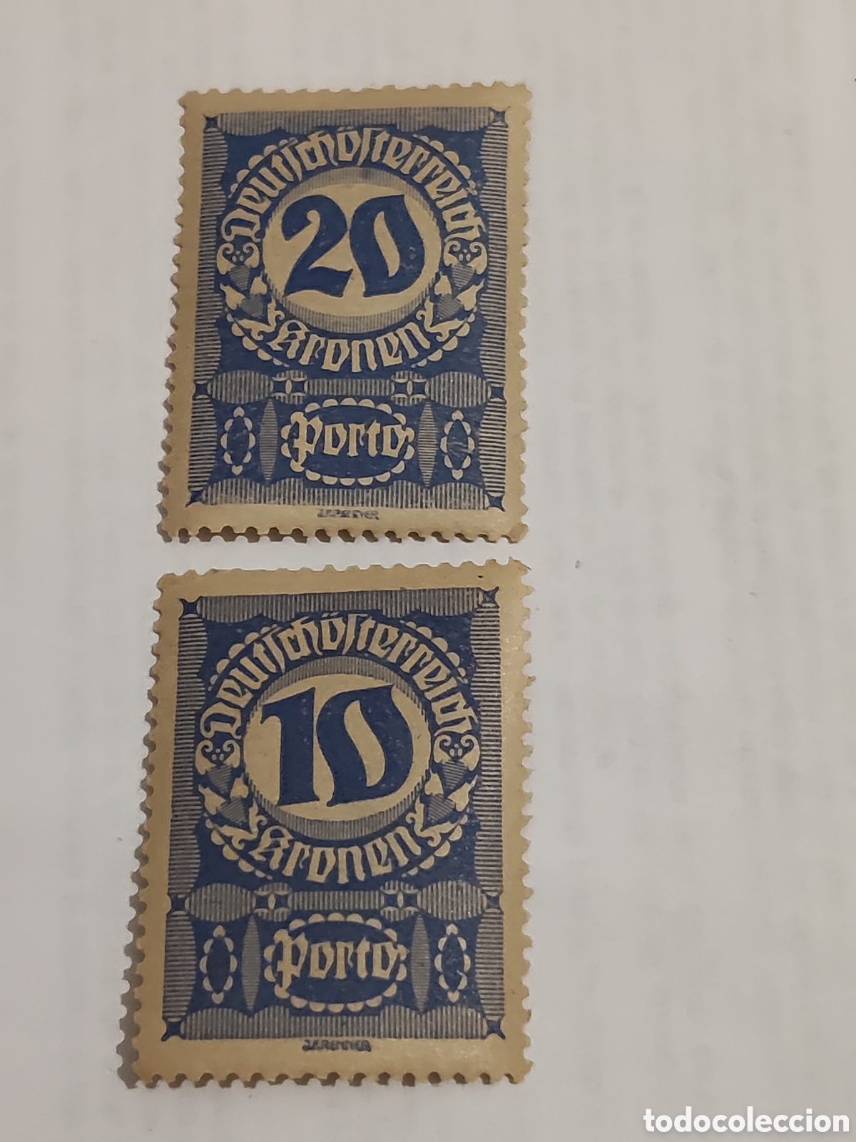 Sellos: 2 sellos de Austria Tasas 1919-21