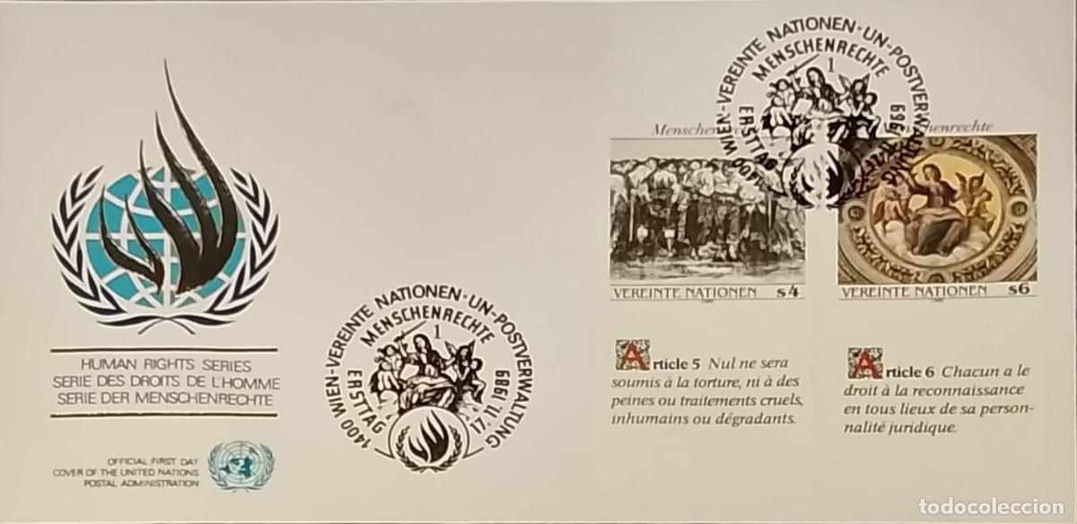 Sellos: TS) 1989, AUSTRIA, FIRST DAY COVER ISSUED BY THE UNITED NATIONS POSTAL ADMINISTRATION (UNPA) AT ITS