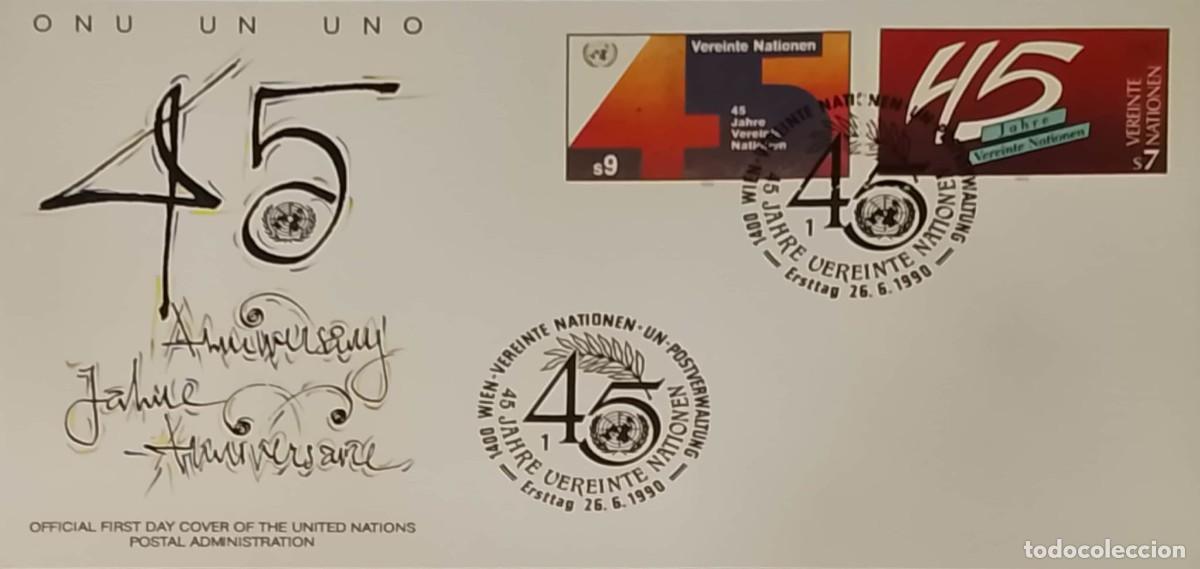 Sellos: TS) 1990, AUSTRIA, UNITED NATIONS POSTAL ADMINISTRATION OFFICIAL FIRST DAY COVER, ARTISTIC DESIGN FE