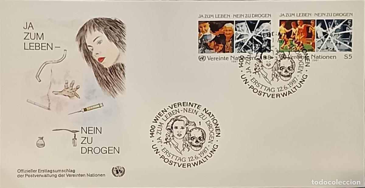 Sellos: TS) 1987, AUSTRIA, UNITED NATIONS POSTAL ADMINISTRATION OFFICIAL FIRST DAY COVER WITH THE THEME &rdquo;YES