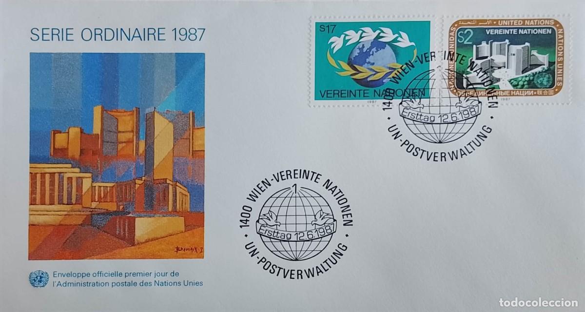 Sellos: TS) 1987, AUSTRIA, OFFICIAL UNITED NATIONS POSTAL ADMINISTRATION (UNPA) FIRST DAY COVER ISSUED AT TH