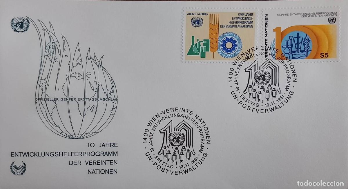 Sellos: TS) 1981, AUSTRIA, FIRST DAY COVER ISSUED BY THE UNITED NATIONS POSTAL ADMINISTRATION, COMMEMORATING