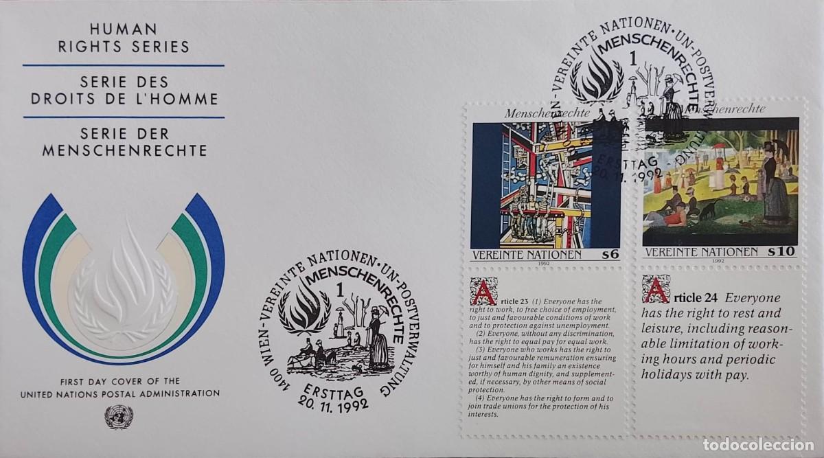 Sellos: TS) 1992, AUSTRIA, UNITED NATIONS POSTAL ADMINISTRATION (UNPA) VIENNA FIRST DAY COVER, FEATURES A HO