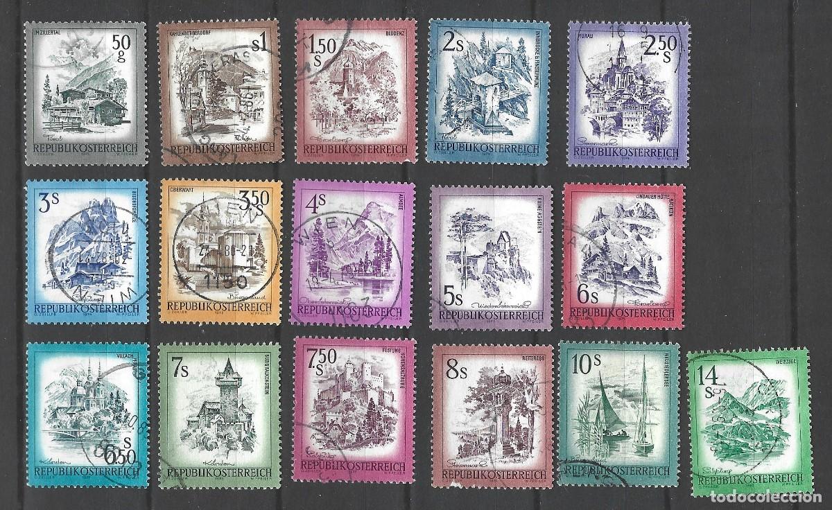 Sellos: AUSTRIA - LOTE DE 16 SELLOS DE UNA SERIE - SELLADOS