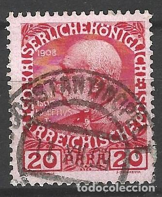 Sellos: AUSTRIA - 1908 - IMPERADOR FRANZ JOSEPH I (FRANZISCO JOS&Eacute;)- SELLO ROJO - 20 PARA - MAYOR - SELLADO