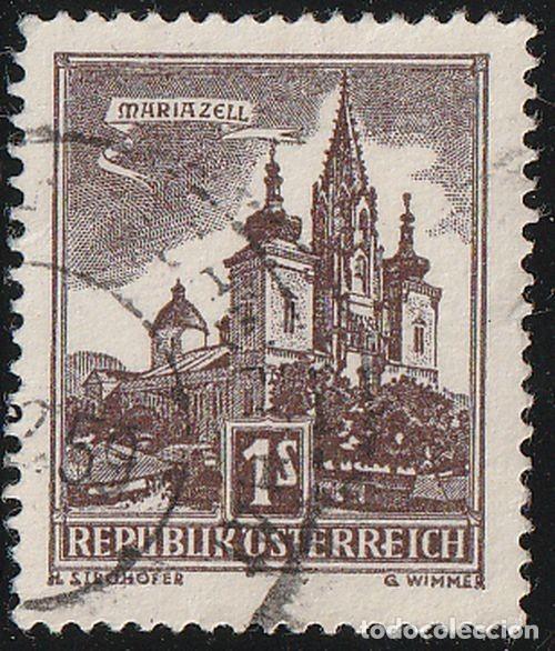 Sellos: Austria 1957/70 Scott 620 Sello &ordm; Arquitectura Basilica de Mariazell Michel 1035 Yvert 868 Stamp