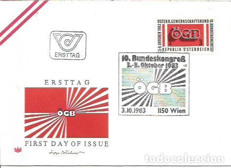 Sellos: FDC AUSTRIA ERSTTAG 10 BUNDESKONGRESS WIEN 1983